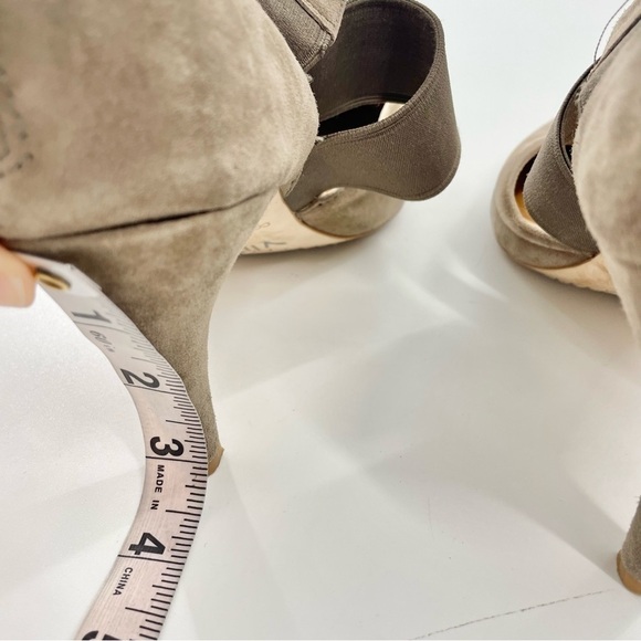 Corso como collette Neutral Leather Business High End suede taupe Heels 9.5M - Picture 6 of 10